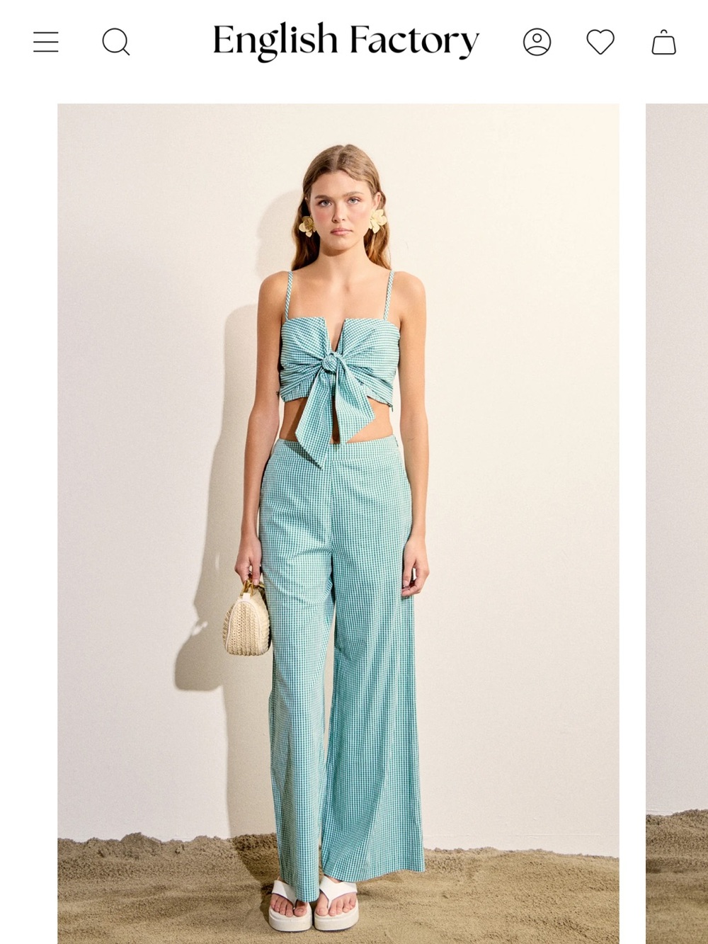 English Factory Mint Green Wide-Leg Pants and top